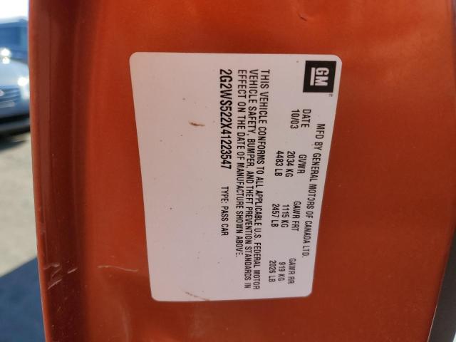 2G2WS522X41223547 - 2004 PONTIAC GRAND PRIX GT2 ნარინჯისფერი ფოტო 13