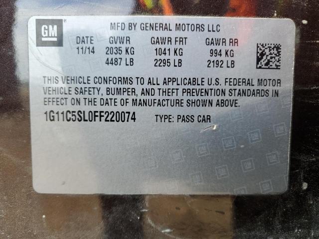 1G11C5SL0FF220074 - 2015 CHEVROLET MALIBU 1LT 紫色 照片 12