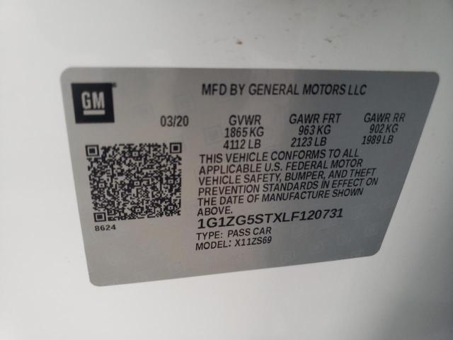 1G1ZG5STXLF120731 - 2020 CHEVROLET MALIBU RS Ağ foto 12