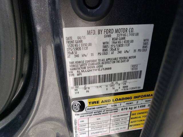 5LMJJ2HT9FEJ12666 - 2015 LINCOLN NAVIGATOR 灰色 照片 13