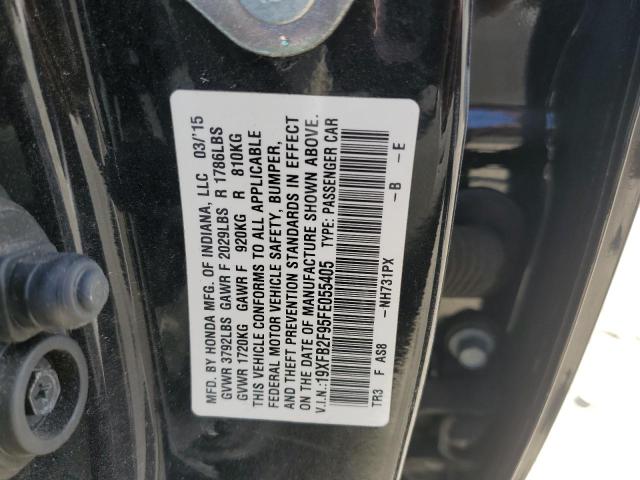 19XFB2F95FE055405 - 2015 HONDA CIVIC EXL შავი ფოტო 12
