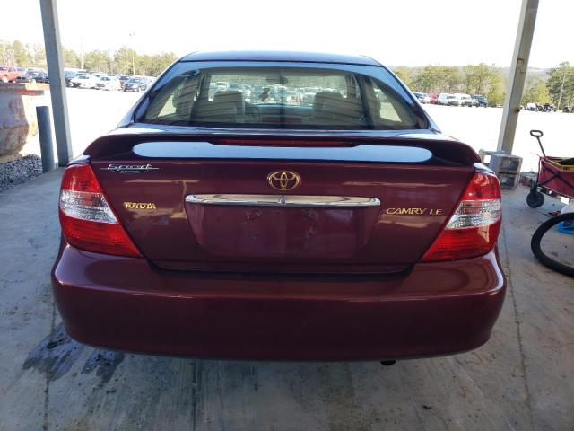 4T1BE32K54U352494 - 2004 TOYOTA CAMRY LE BURGUNDY photo 6