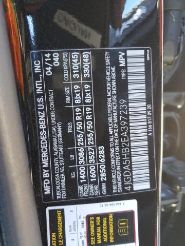 4JGDA5HB2EA397239 - 2014 MERCEDES-BENZ ML 350 4MATIC BLACK photo 12