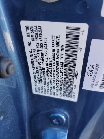 5J6YH28776L014603 - 2006 HONDA ELEMENT EX BLUE photo 12