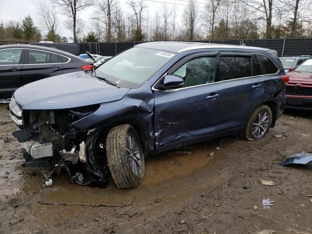 5TDJZRFH3KS930762 - 2019 TOYOTA HIGHLANDER SE GRAY photo 1