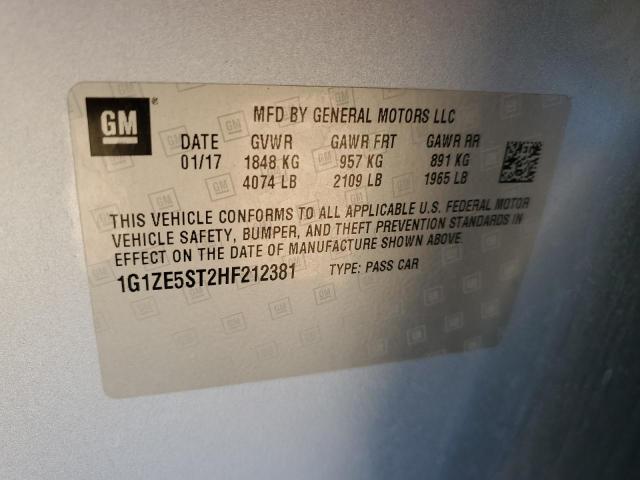 1G1ZE5ST2HF212381 - 2017 CHEVROLET MALIBU LT SILVER photo 12