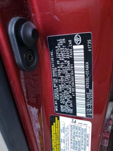 4T1BE30K56U164791 - 2006 TOYOTA CAMRY LE RED photo 12