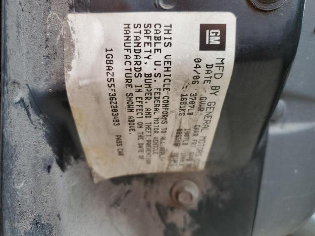1G8AZ55F36Z203483 - 2006 SATURN ION LEVEL 2 GRAY photo 12