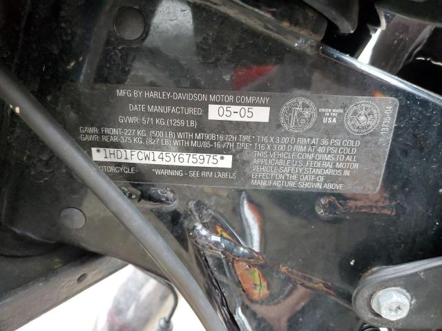 1HD1FCW145Y675975 - 2005 HARLEY-DAVIDSON FLHTCUI 勃艮第红 照片 10