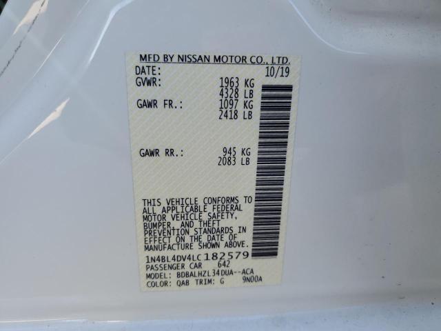 1N4BL4DV4LC182579 - 2020 NISSAN ALTIMA SV WHITE photo 13