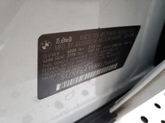 5UXFE43589L266631 - 2009 BMW X5 XDRIVE30I WHITE photo 12