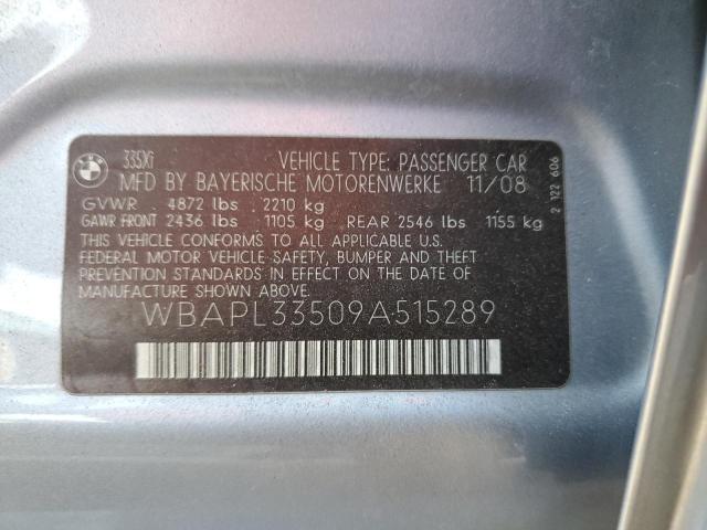 WBAPL33509A515289 - 2009 BMW 335 XI SILVER photo 12
