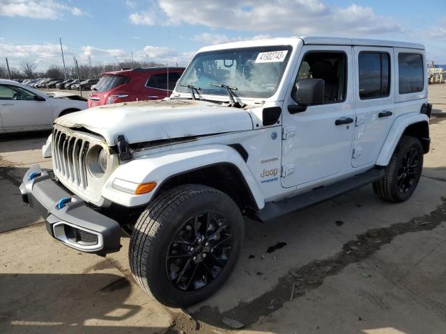 1C4JJXP66NW147738 - 2022 JEEP WRANGLER U SAHARA 4XE WHITE photo 1