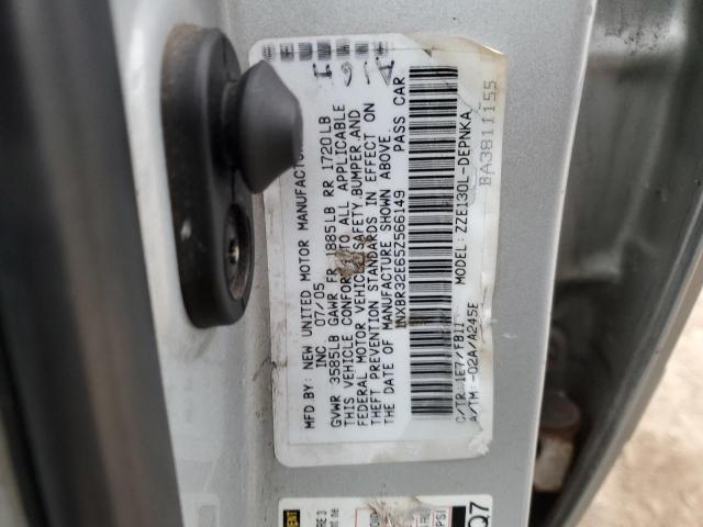 1NXBR32E65Z566149 - 2005 TOYOTA COROLLA CE SILVER photo 12