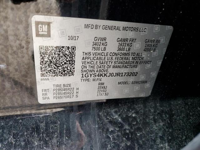 1GYS4KKJ0JR173202 - 2018 CADILLAC ESCALADE ESV PLATINUM შავი ფოტო 13