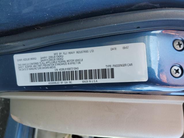 4S3BL616987213943 - 2008 SUBARU LEGACY 2.5 BLUE photo 12