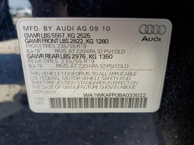 WA1WKAFP0BA033022 - 2011 AUDI Q5 PRESTIGE BLUE photo 12