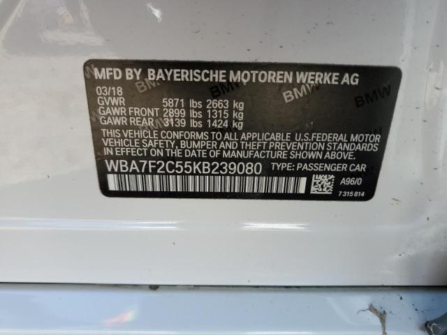 WBA7F2C55KB239080 - 2019 BMW ALPINA B7 WHITE photo 12