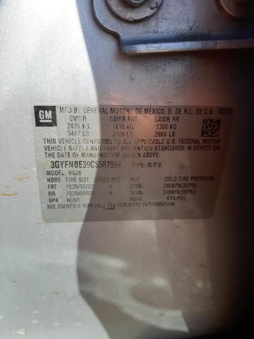 3GYFNBE39CS587994 - 2012 CADILLAC SRX PERFORMANCE COLLECTION Күміс фото 12