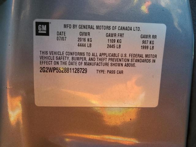 2G2WP552881128729 - 2008 PONTIAC GRAND PRIX 银色 照片 12