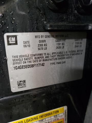 1G4GE5ED5BF117142 - 2011 BUICK LACROSSE CXS CHARCOAL photo 12