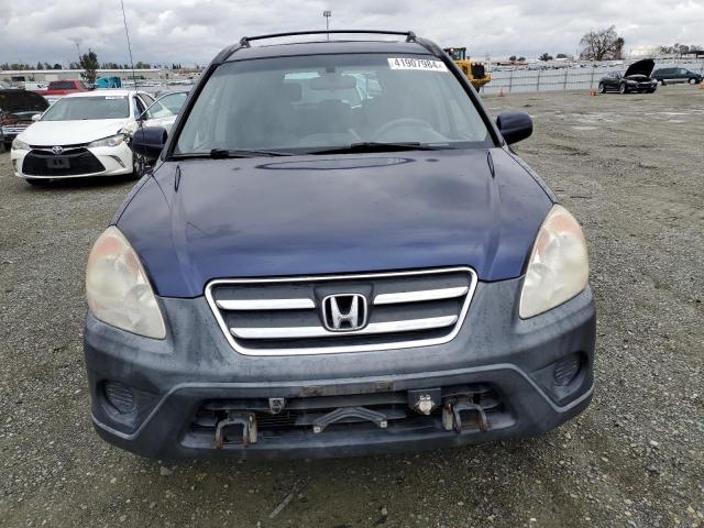 JHLRD78836C013995 - 2006 HONDA CR-V EX BLUE photo 5