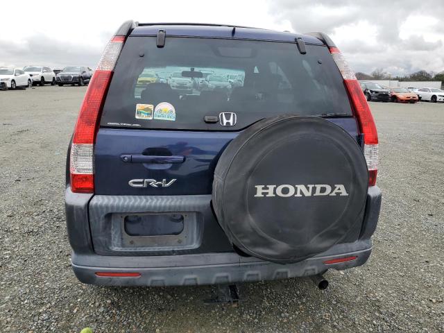 JHLRD78836C013995 - 2006 HONDA CR-V EX BLUE photo 6