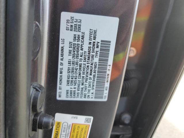 5FNYF8H08LB016831 - 2020 HONDA PASSPORT ELITE GRAY photo 13