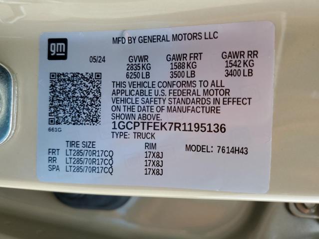 1GCPTFEK7R1195136 - 2024 CHEVROLET COLORADO ZR2 TAN photo 13