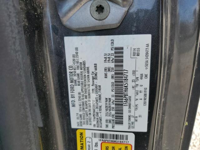 1FA6P8TH6K5184717 - 2019 FORD MUSTANG GRAY photo 12