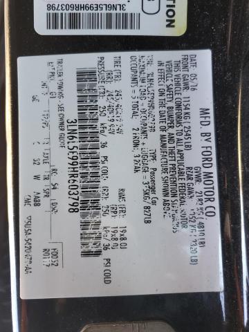 3LN6L5E99HR603798 - 2017 LINCOLN MKZ RESERVE შავი ფოტო 12