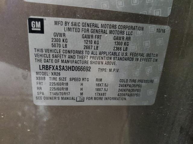 LRBFXASA3HD066692 - 2017 BUICK ENVISION PREFERRED ყავისფერი ფოტო 14