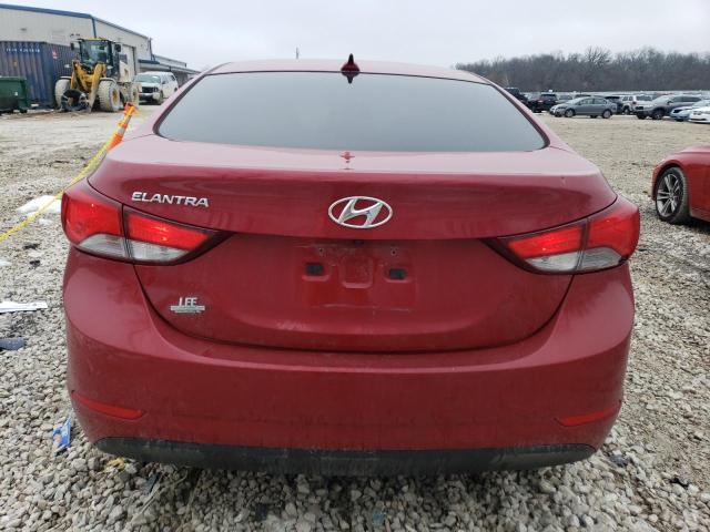 KMHDH4AE6GU582583 - 2016 HYUNDAI ELANTRA SE RED photo 6