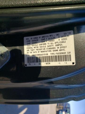 1HGCS1B89AA015108 - 2010 HONDA ACCORD EXL GRAY photo 13