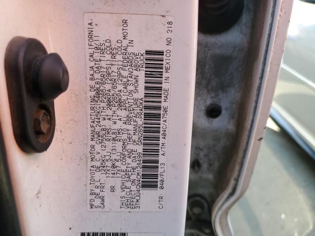 3TMJU4GN4CM128499 - 2012 TOYOTA TACOMA DOUBLE CAB PRERUNNER WHITE photo 12