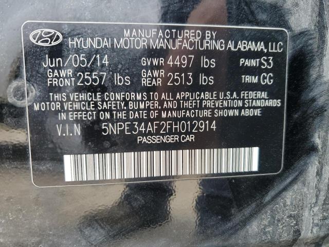 5NPE34AF2FH012914 - 2015 HYUNDAI SONATA SPORT BLACK photo 13