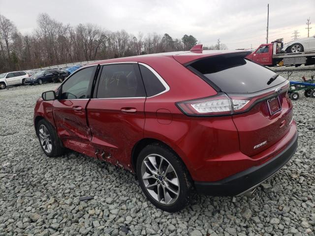 2FMPK3K95HBB25149 - 2017 FORD EDGE TITANIUM BURGUNDY photo 2