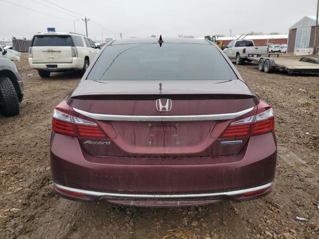 JHMCR6F39HC016830 - 2017 HONDA ACCORD HYBRID BURGUNDY photo 6