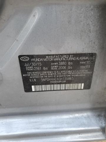 5NPDH4AE6GH735865 - 2016 HYUNDAI ELANTRA SE SILVER photo 13