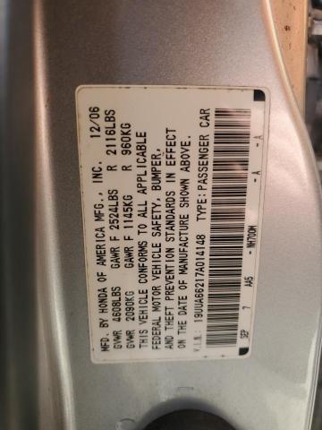 19UUA66217A014148 - 2007 ACURA TL SILVER photo 12