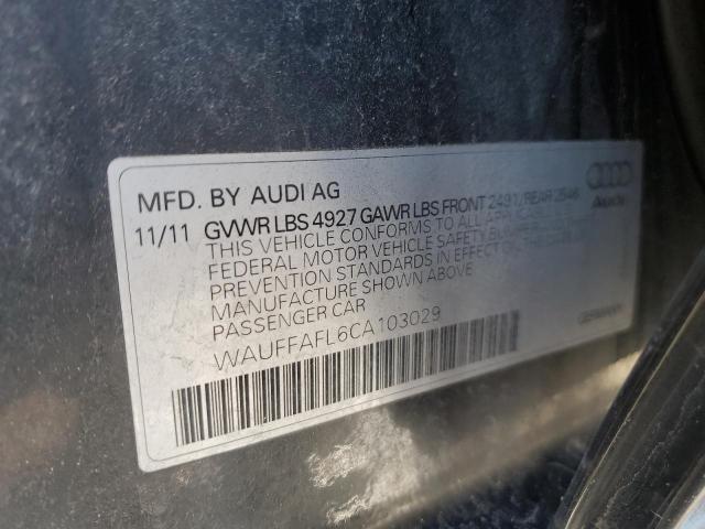 WAUFFAFL6CA103029 - 2012 AUDI A4 PREMIUM PLUS BLACK photo 12