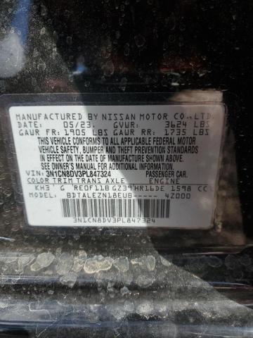 3N1CN8DV3PL847324 - 2023 NISSAN VERSA S BLACK photo 13