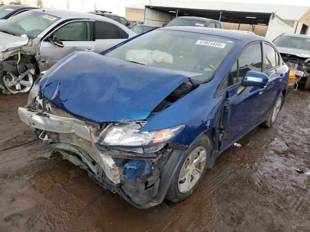 19XFB2F51EE048060 - 2014 HONDA CIVIC LX BLUE photo 1