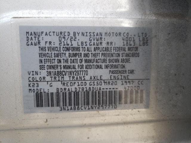 3N1AB8CV1NY297770 - 2022 NISSAN SENTRA SV SILVER photo 12