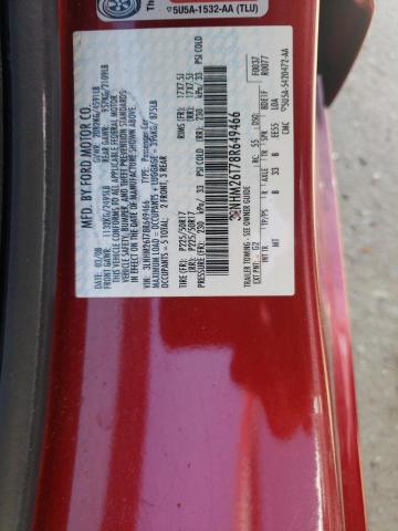 3LNHM26T78R649466 - 2008 LINCOLN MKZ RED photo 12