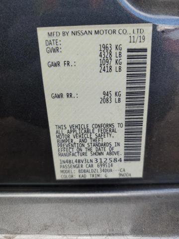 1N4BL4BV3LN312584 - 2020 NISSAN ALTIMA S GRAY photo 13