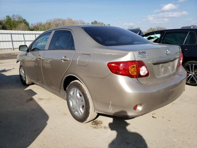 1NXBU40E39Z143574 - 2009 TOYOTA COROLLA BASE BEIGE photo 2