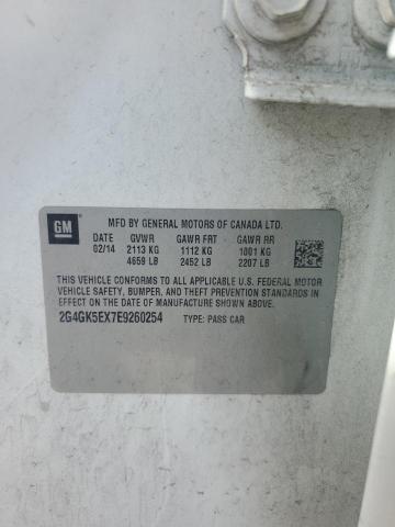2G4GK5EX7E9260254 - 2014 BUICK REGAL WHITE photo 12