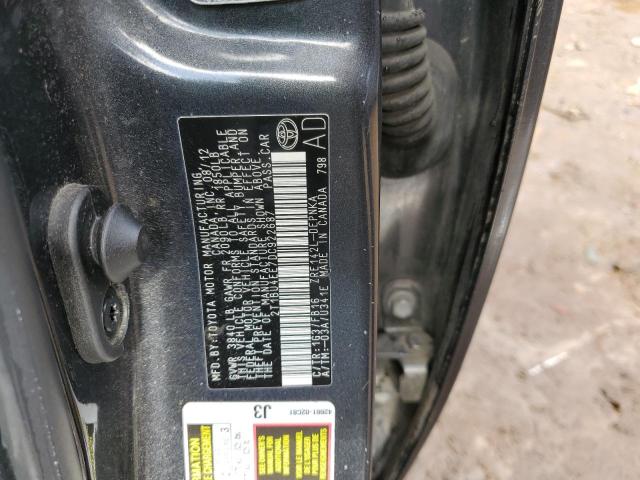 2T1BU4EE7DC922687 - 2013 TOYOTA COROLLA BASE GRAY photo 12