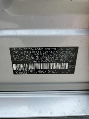 JTHBE262765006368 - 2006 LEXUS IS 350 SILVER photo 13